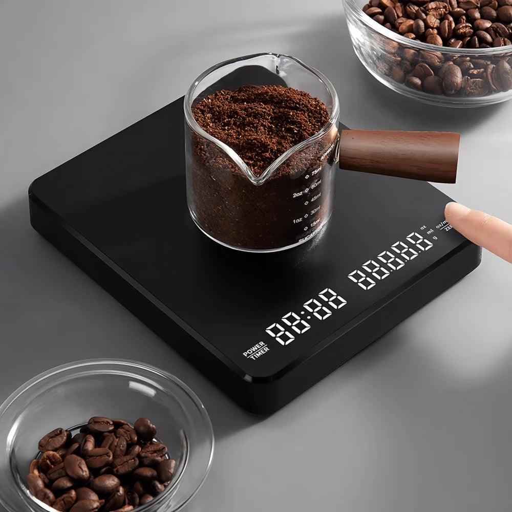 High-precision Electronic Coffee Scale with Waterproof Pad LED Display USB Timing Professional Home Coffee Accessories 3kg/5kg
