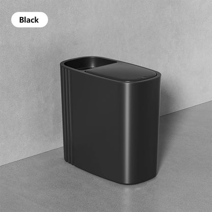 Large Capacity Bathroom Trash Can with Lid Odor-Sealing Oval Plastic Garbage Can for Kitchen, Bathroom, Bedroom, Living Room