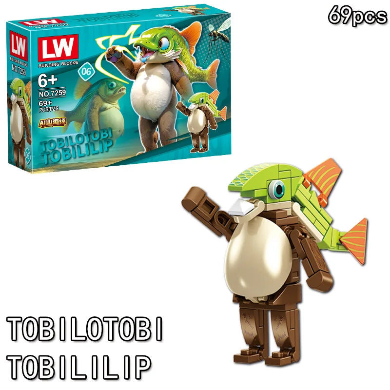 Tung Tung Sahur‌ Figure Block Toy Tralalero Tralala‌，LiriLi Larlla‌，‌Boneca Ambalam‌ Figure Toys Building Blocks Gift Blind Box