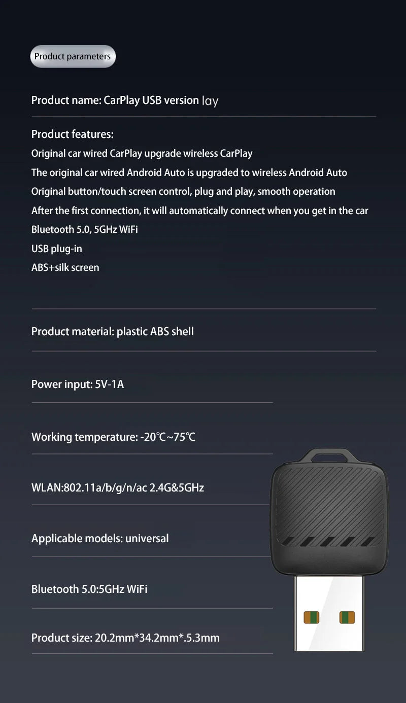 2 in 1 Wireless Android Auto Adapter Wireless CarPlay Dongle Car Intelligent Systems AI Smart Box For Car Wired CarPlay