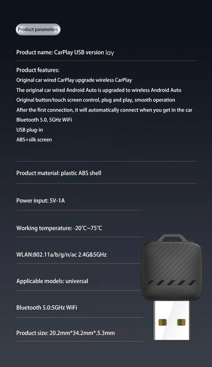 2 in 1 Wireless Android Auto Adapter Wireless CarPlay Dongle Car Intelligent Systems AI Smart Box For Car Wired CarPlay