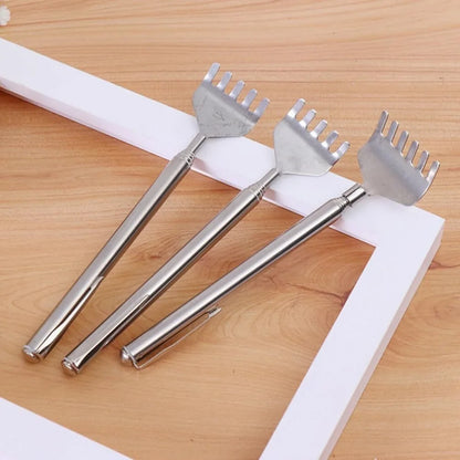 silvery Telescopic Back Scratcher,  Portable Extendable Stainless Steel  Scratchers for Men Women ，Mothers Gifts，Gifts For Men，G