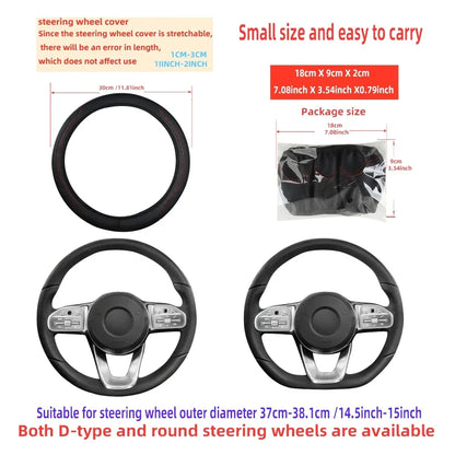 Steering Wheel Cover Anti Slip Breathable Steering Cover Universal Microfiber PU Leather Steer Wheel Protector No inner circle