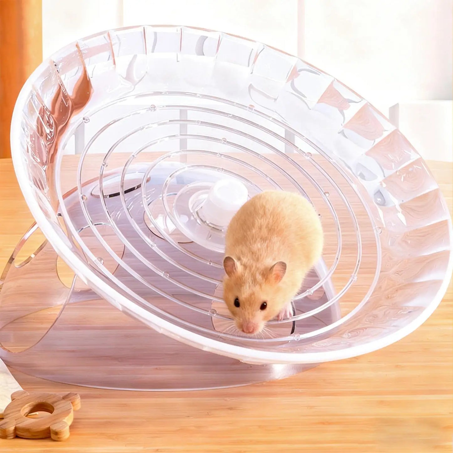 Hamster Running Wheel Quiet Anti-Slip With Cave House Hamster Spinner Wheel For Ferrets Squirrels Chinchillas Dutch Rabbits