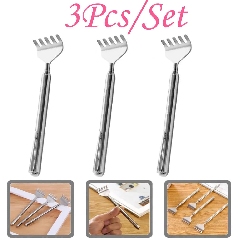 silvery Telescopic Back Scratcher,  Portable Extendable Stainless Steel  Scratchers for Men Women ，Mothers Gifts，Gifts For Men，G