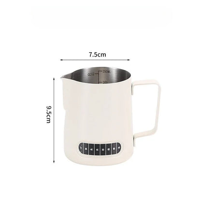 Coffee Milk Frother Jug Temperature Sensing Patch Stainless Steel Accurate Scale Volume Control Advanced Professional CoffeeTool