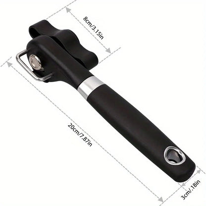 Effortless Stainless Steel Can Opener – Easy-Grip, Multi-Use, No Electricity, Safe & Portable
