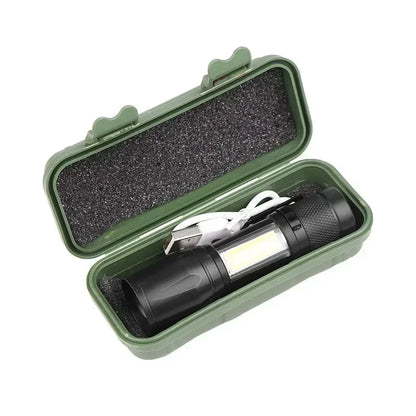 2000LM Ultra Bright P50 LED Flashlight Tactical EDC Emergency Spotlight Telescopic ZoomHandheld Torch  w/ 14500/18650 Battery