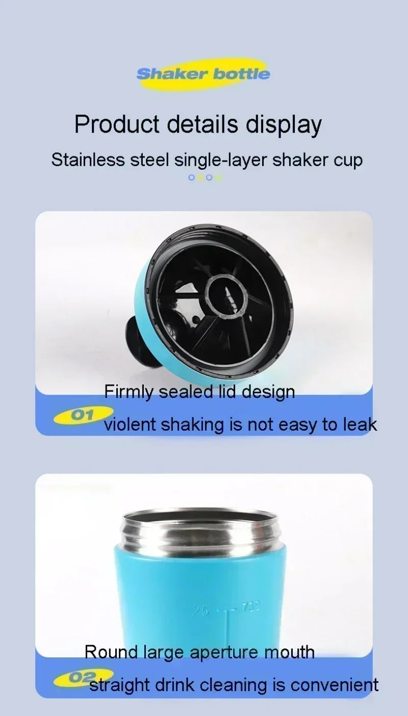 Multi-Color Stainless Steel Single-Ayer Sports Shaking Cup Simple Leakproof Design Suitable For Fitness And Sports Cups