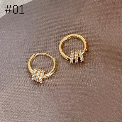 Shevalues Women Classic Earring Lady Gold Color Hoop Earring Girls Simple Style Small Ear Studs Jewelry Gifts New Ear Rings