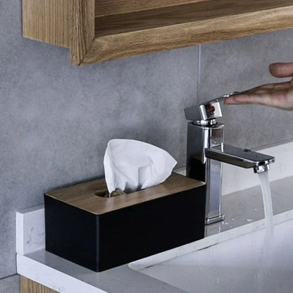 Tissue Box Table Napkin Holder Tissue Case Paper Box Container Bamboo Cover Solid Wood Storage Box Home DesktopTissue Box Holder