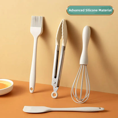 Silicone Kitchen Utensils Food Grade Non-stick Cooking Baking Spatula Silicone Oil Brush Egg Whisk Food Clip Kitchen Accessor