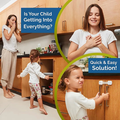 4 Pack Child Safety Strap Locks for Fridge, Cabinets, Drawers, Dishwasher, Toilet, 3M Adhesive No Drilling