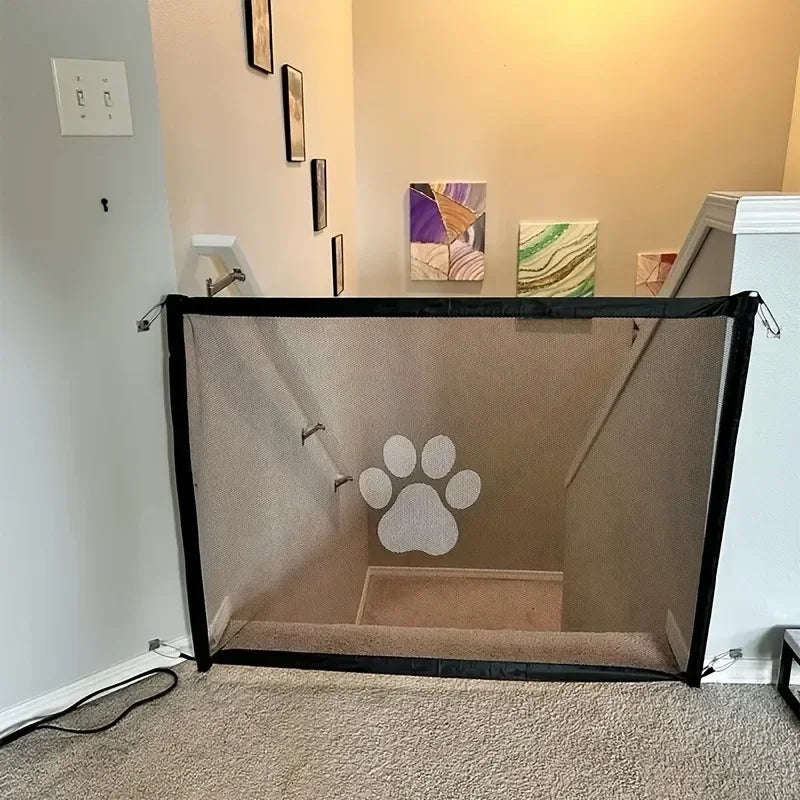 Pet Dog Barrier Fences Portable Folding Breathable Mesh Pet Safety Gate Isolated Networks Doorways Staircases Dog Fences