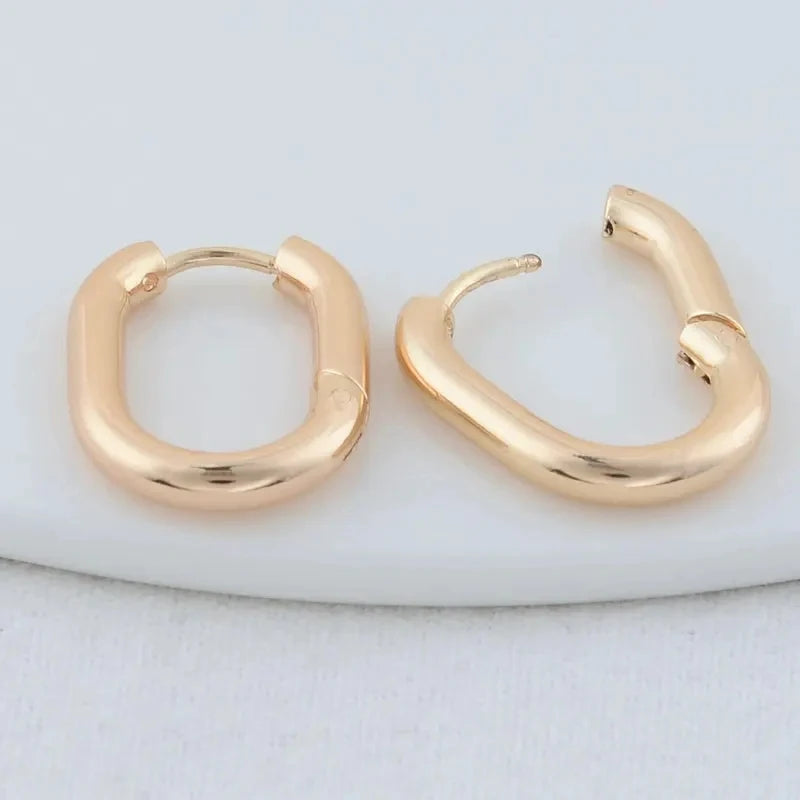 4PCS 16MM 18MM 20MM 14K Gold Color Brass Oval Earrings Hoops High Quality Jewelry Making Supplies Diy Findings Accessories