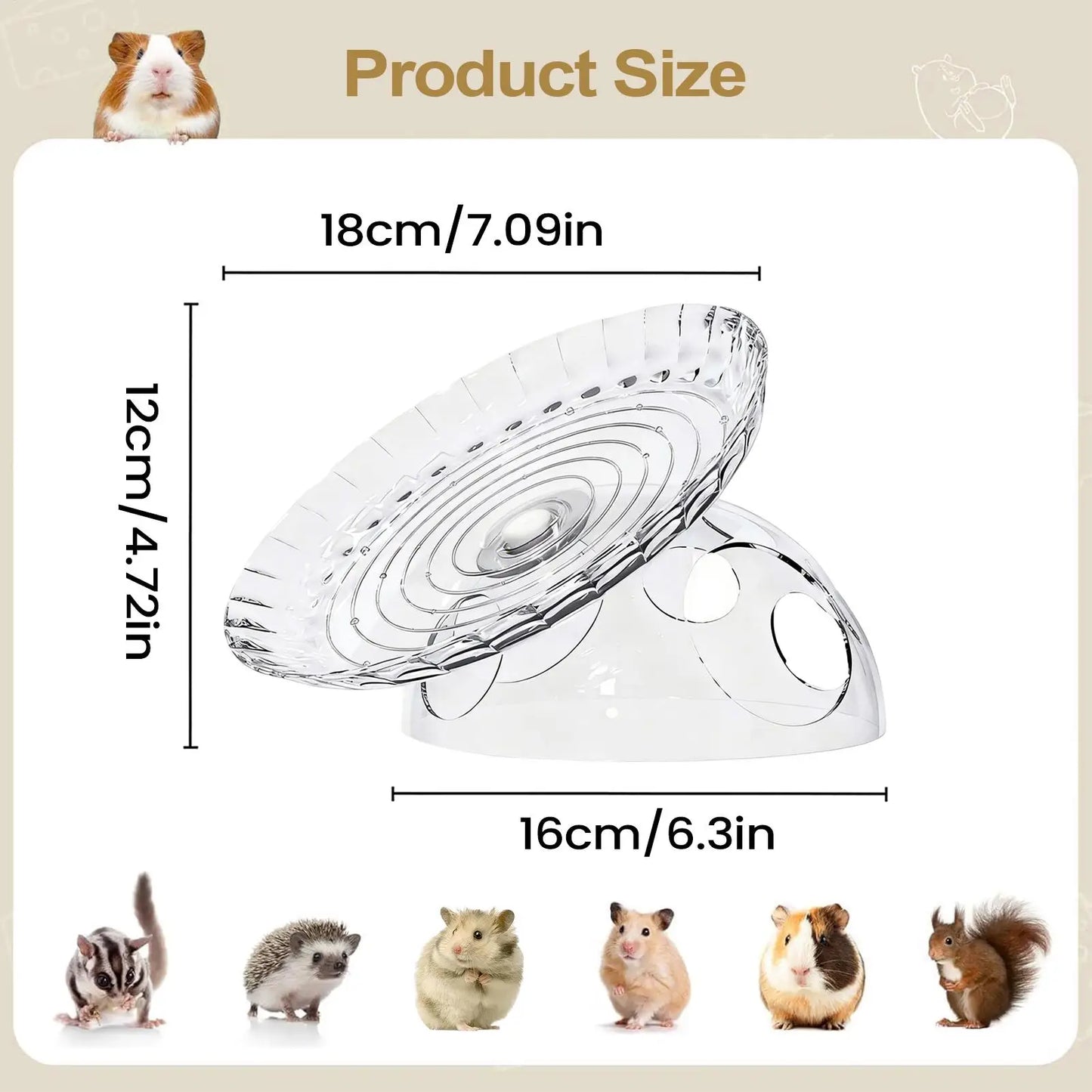 Hamster Running Wheel Quiet Anti-Slip With Cave House Hamster Spinner Wheel For Ferrets Squirrels Chinchillas Dutch Rabbits