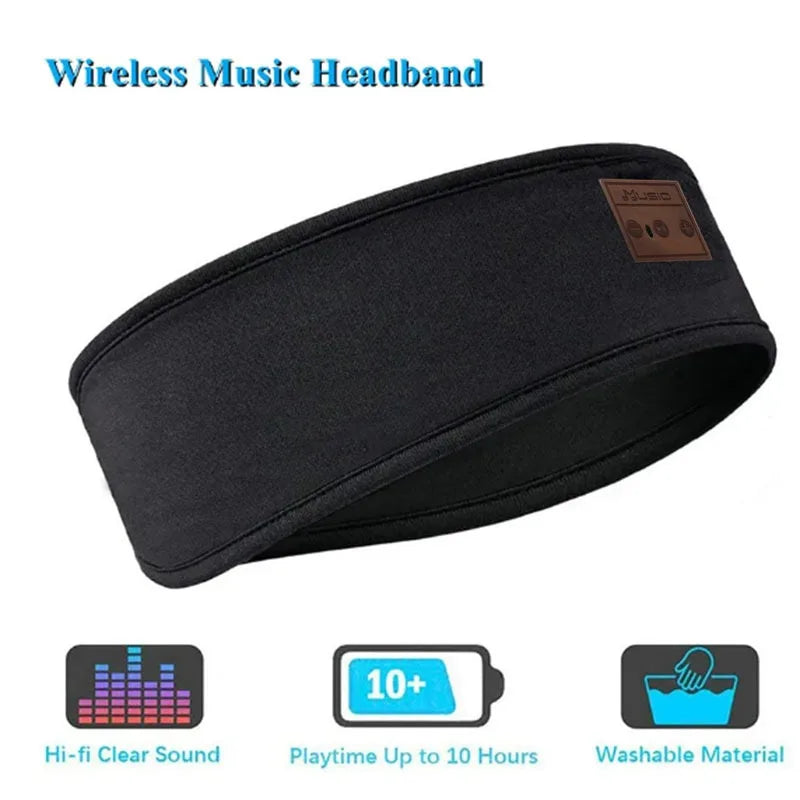 HYE Bluetooth Earphones Sports Sleeping Headband Elastic Wireless Headphones Music Eye Mask Wireless Bluetooth Headset Headband