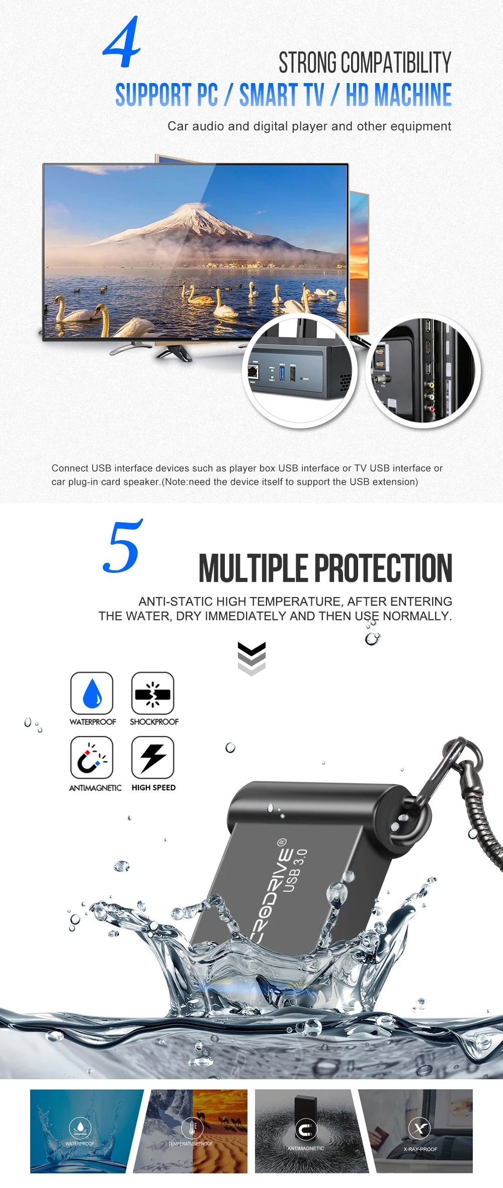 USB Flash Drive High Speed 3.0 Mini Flash Pendrive 128GB 64GB 32GB 16GB Cle USB 3.0 Stick 64GB 128GB USB Storage Key USB Devices