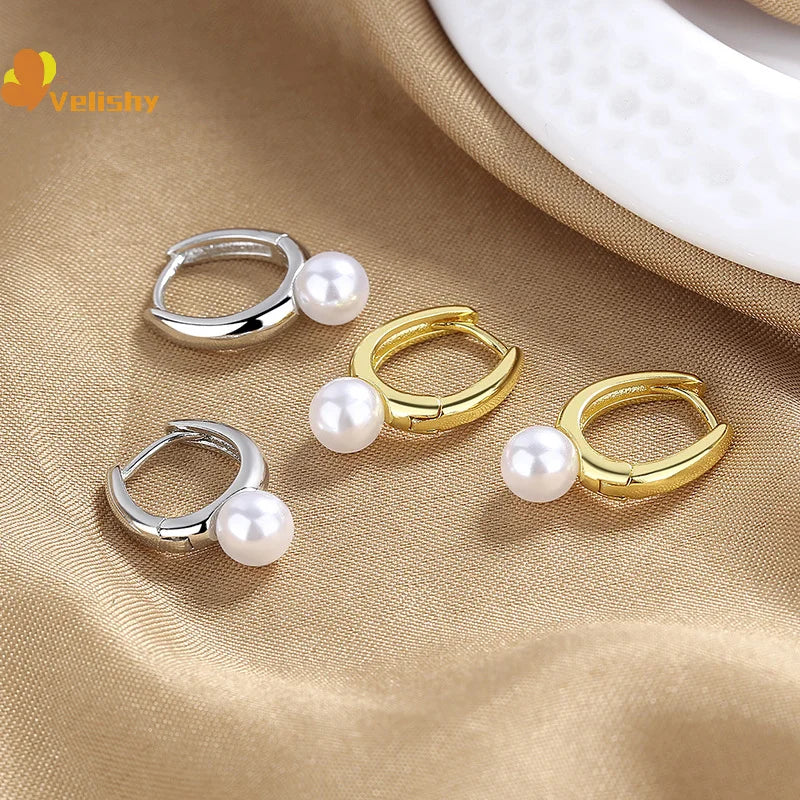 Korean Version Pearl High-end Feeling Light Luxury Trendy Temperament D-letter Atmospheric Earrings For Women Jewelry