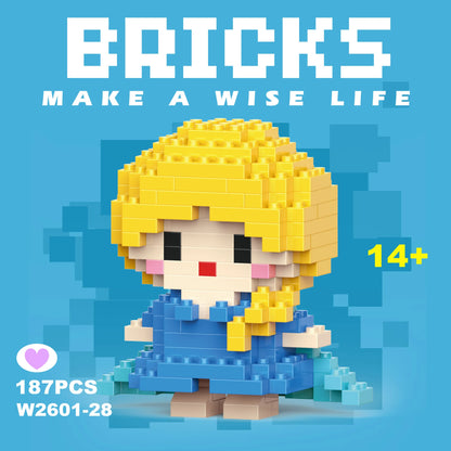 Disney 108 style Stitch LinaBell StellaLou Building Blocks Princess Cartoon Figrues Bricks Children's Assembly Toys Model Gift