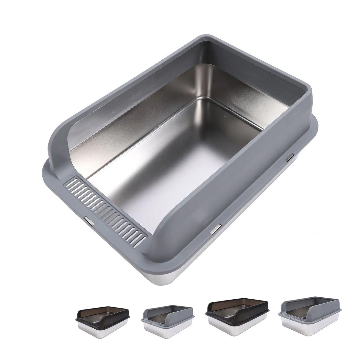 Stainless Steel Litter Box Stainless Steel Cat Litter Box Odorless Spacious Easy To Clean High Strength with Lid for Large Cats