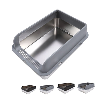 Stainless Steel Litter Box Stainless Steel Cat Litter Box Odorless Spacious Easy To Clean High Strength with Lid for Large Cats