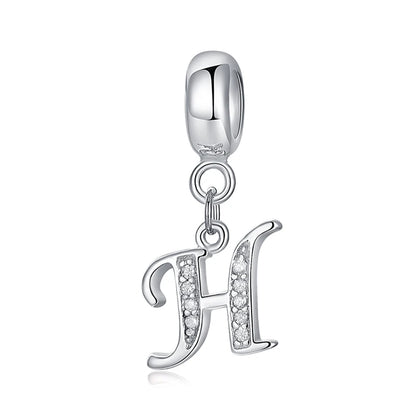 925 Sterling Silver Charms Original Letter Alphabet A-Z Pendant Beads Fit Brand Bracelets Necklaces Diy Jewelry For Women