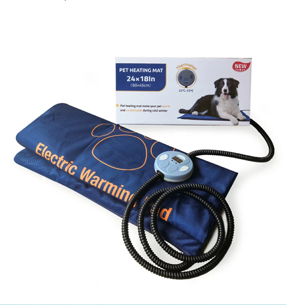45×60cm Pet Electric Heating Pad Blanket Dog Cat Winter Warmer Pad Waterproof Adjustable Temperature Dog Mats US/UK/EU Plug