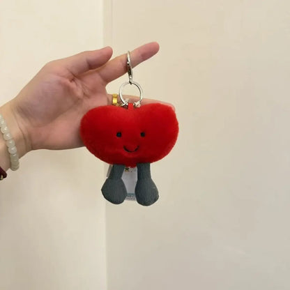New fun with tag red love Keychain cute Keychain bag pendant accessories doll pendant holiday gifts for girls and ladies.