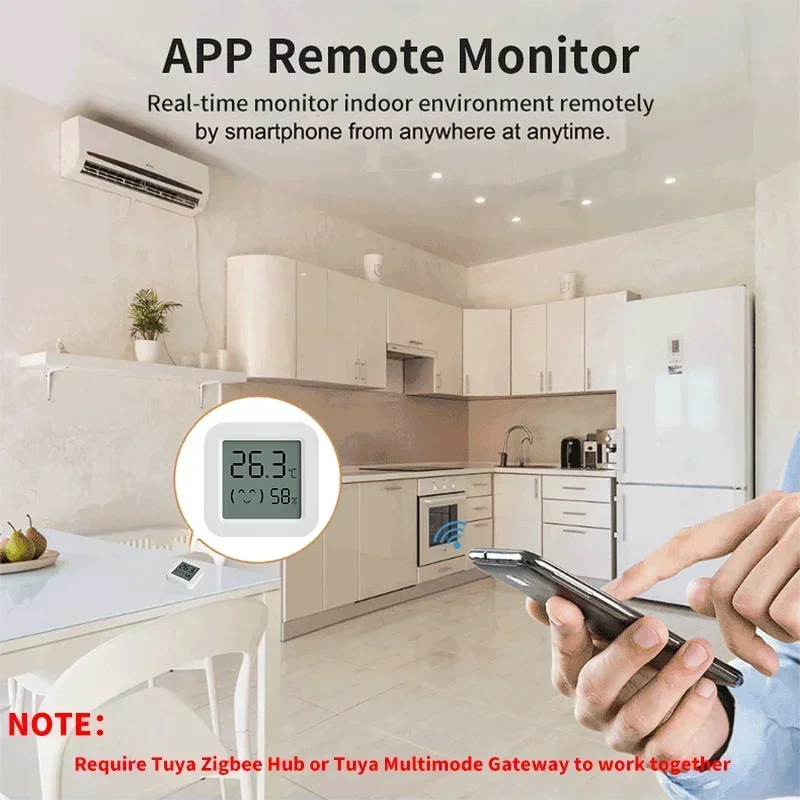 Tuya Zigbee Temperature Humidity Sensor For Smart Home LCD Screen Works With Alexa Google Home APP Smart Life Tuya Smart Yandex