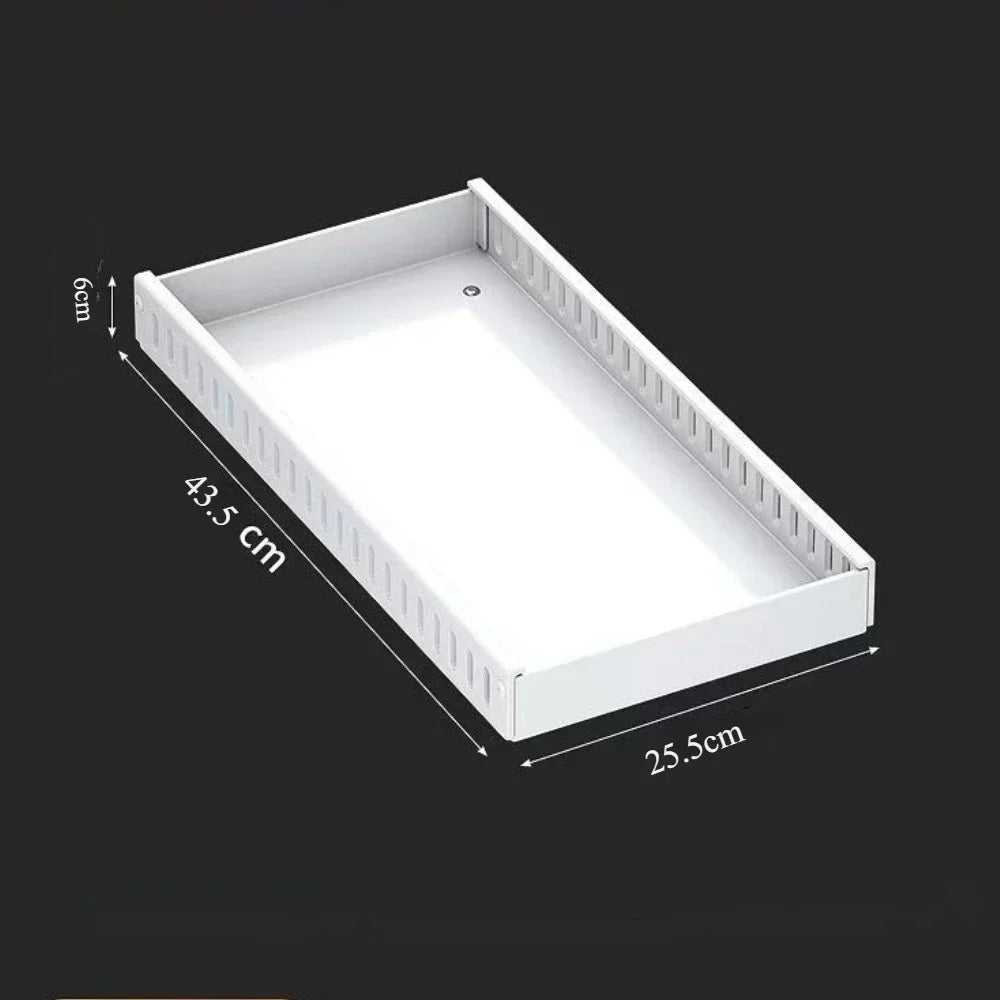 Kitchen Pull Out Pot Rack Adjustable Cupboard Trays with Slide Rails for Dishes Storage Organizer Drawer Partition Shelf