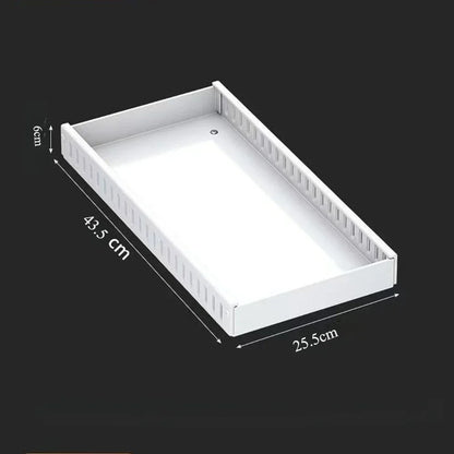 Kitchen Pull Out Pot Rack Adjustable Cupboard Trays with Slide Rails for Dishes Storage Organizer Drawer Partition Shelf