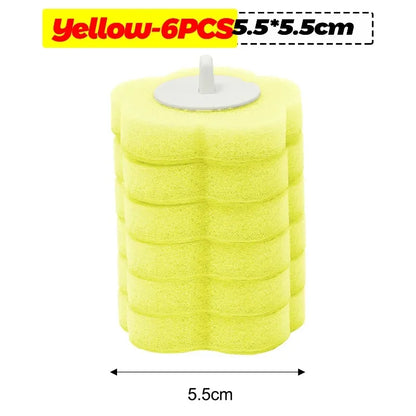 6-60PCS Disposable Toilet Brush Heads Bathroom Replacement Sponges Head Toilet Cleaning Brush Refills No Dead Angle Brush Heads