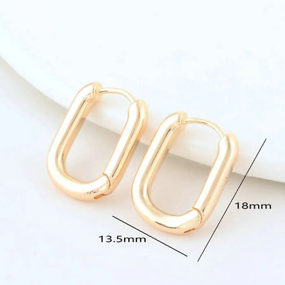 4PCS 16MM 18MM 20MM 14K Gold Color Brass Oval Earrings Hoops High Quality Jewelry Making Supplies Diy Findings Accessories