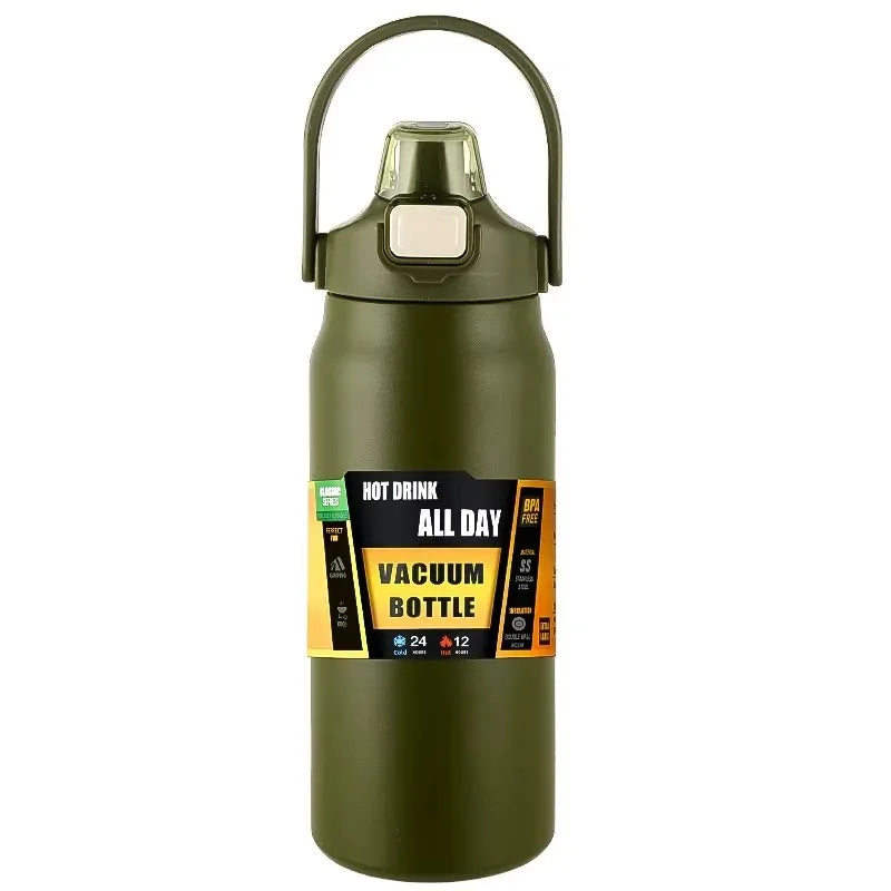 800-1500ML Stainless Steel Thermal Mug Outdoor Thermos Bottle With Straw Portable Tumbler Vacuum Flasks Cold & Hot Water Bottle