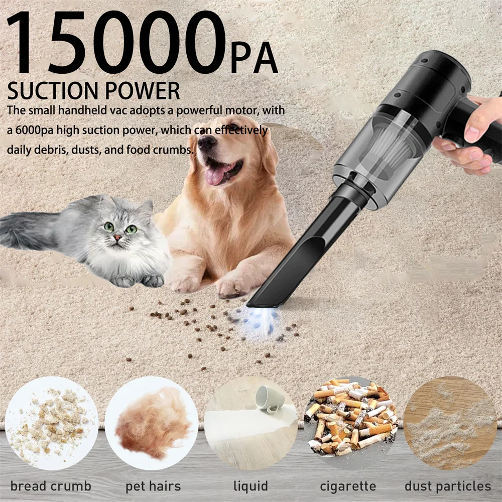 Handheld Portable Small Vacuum Cleaner Multi-Purpose Use for Cars And Household Compact Pump for Easy Cleaning