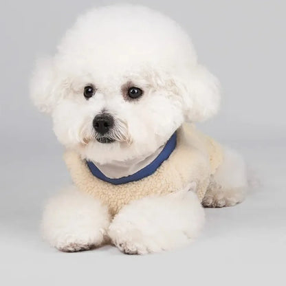 Cute Warm Dog Vest Thickened Sherpa Lined Teddy Schnauzer Clothes with Zipper Puppy Vest Dog Apparel