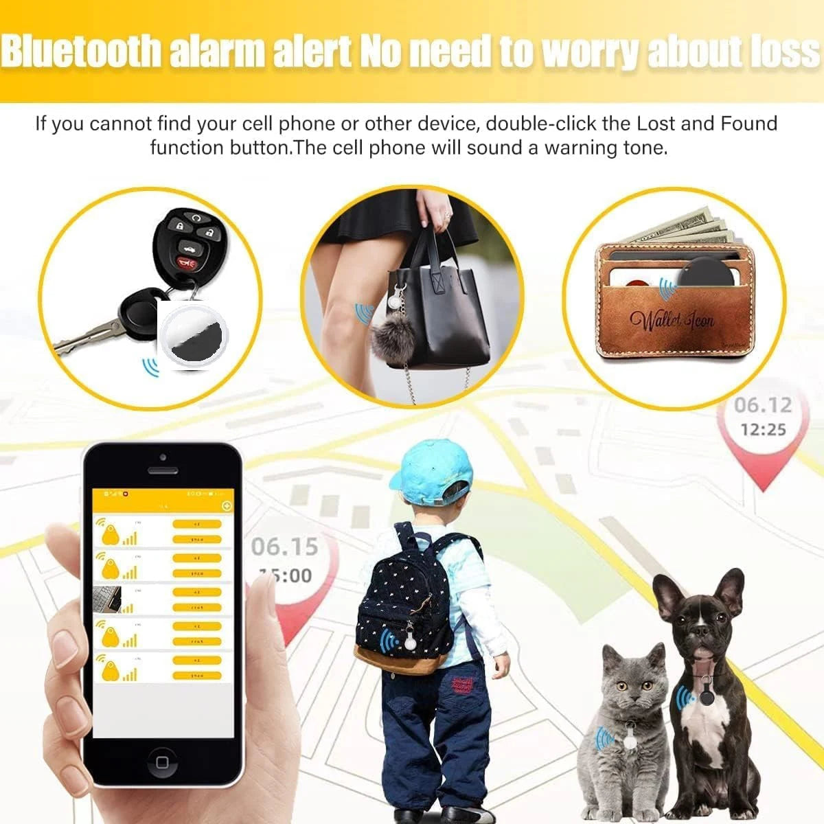 Smart Bluetooth Mini GPS Tracker Work with Android&iOS System isearching Tracker Mini Global Locator Pet Key Finder