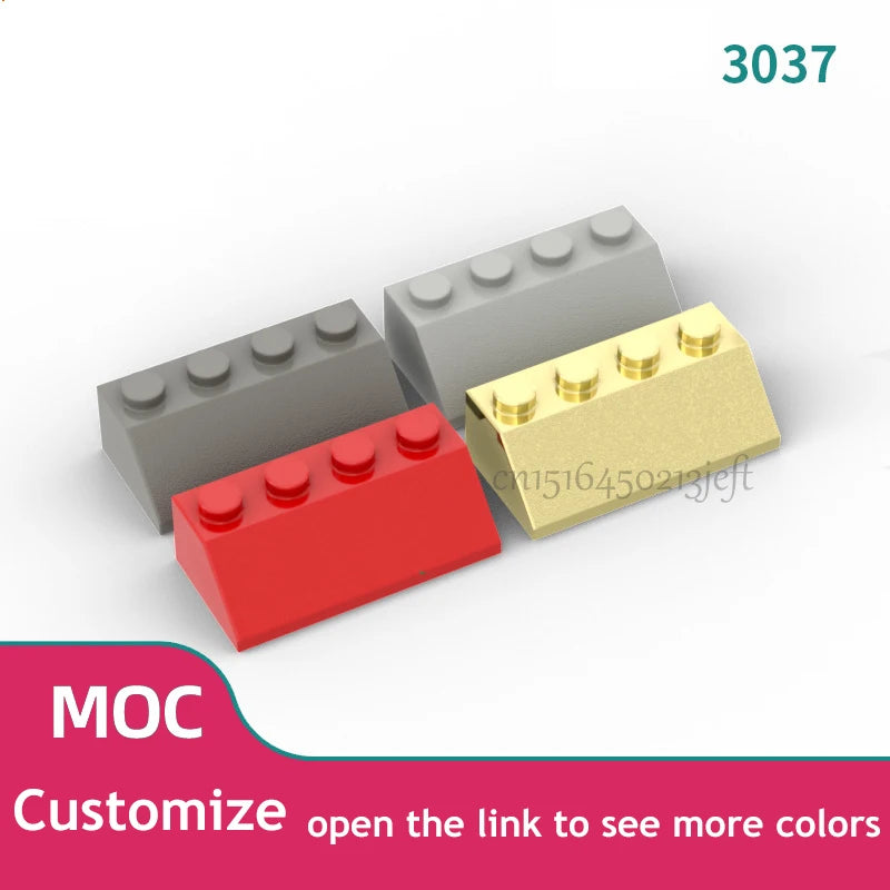 50pcs DIY Building Blocks Slope 2x4 Thick Figure Bricks Educational Creative Compatible With 3037 Toys for Children Size