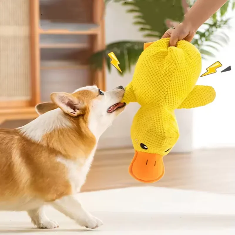 Dog Toy Plush,Sleeping Duck With Sound Pet Interactive Plush Bite Resistant Teeth Grinding Puppy Cat Relieve Boredom Pet Product