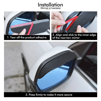 2PCS Car Rearview Mirror Rain Eyebrow Protector Clear Vision Cars Mirror Accessories for Rearview Mirror Sun Visor Shade Cover