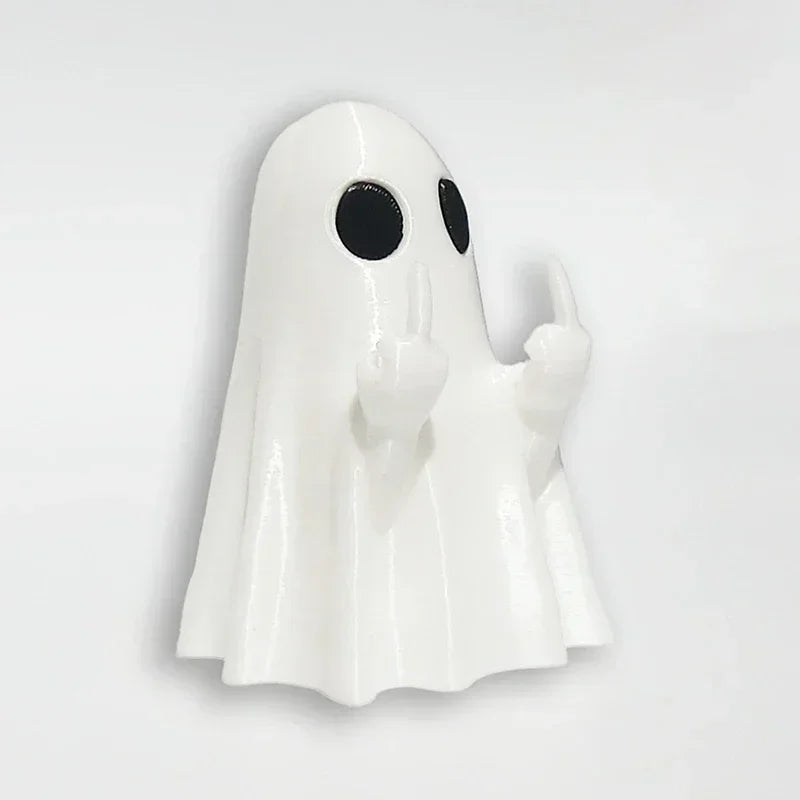 Car Decorate Luminous Middle Finger Cute Ghost Statue Small Scary Ghost Figurines Halloween Decoration Home Table Ornaments