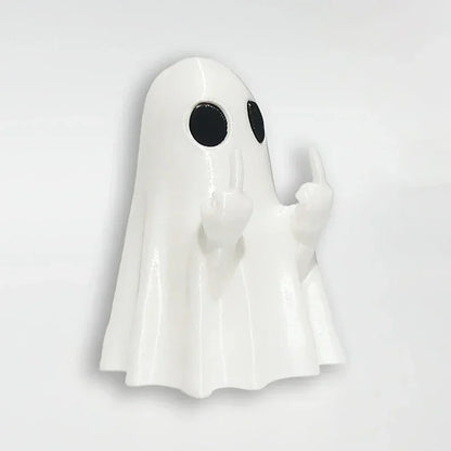 Car Decorate Luminous Middle Finger Cute Ghost Statue Small Scary Ghost Figurines Halloween Decoration Home Table Ornaments