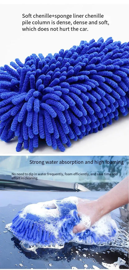 Car Wash Microfiber Chenille Car Wash Sponge Care Washing Brush Pad Washing Towel Auto Gloves Styling Accessories Gadget