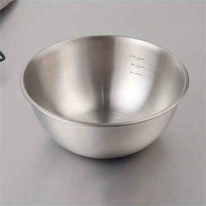 1-3 Stainless Steel Bowl Set with Scale for Cooking Baking Food Storage Large Capacity Mixing Bowls for Home Kitchen Essentials