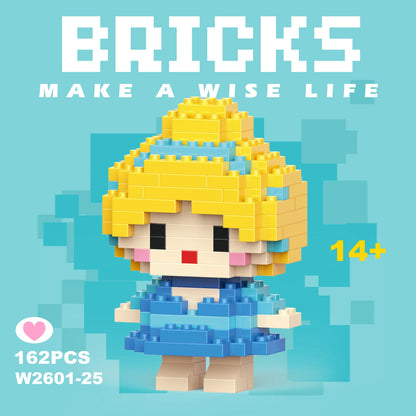 Disney 108 style Stitch LinaBell StellaLou Building Blocks Princess Cartoon Figrues Bricks Children's Assembly Toys Model Gift