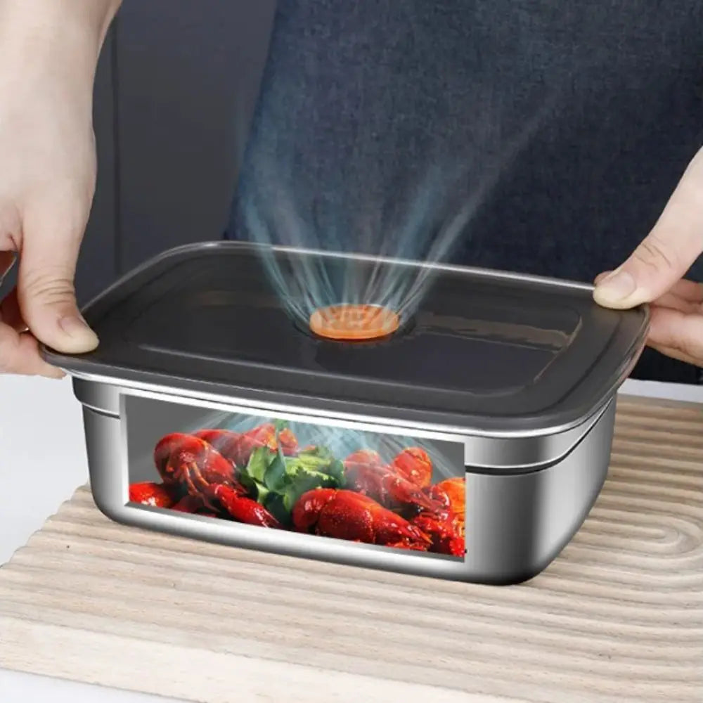 High Quality Stainless Steel Camping Lunch Box Sealed Refrigerator Freezer Storage Box Leak-proof Microwave Suitable Bento Box