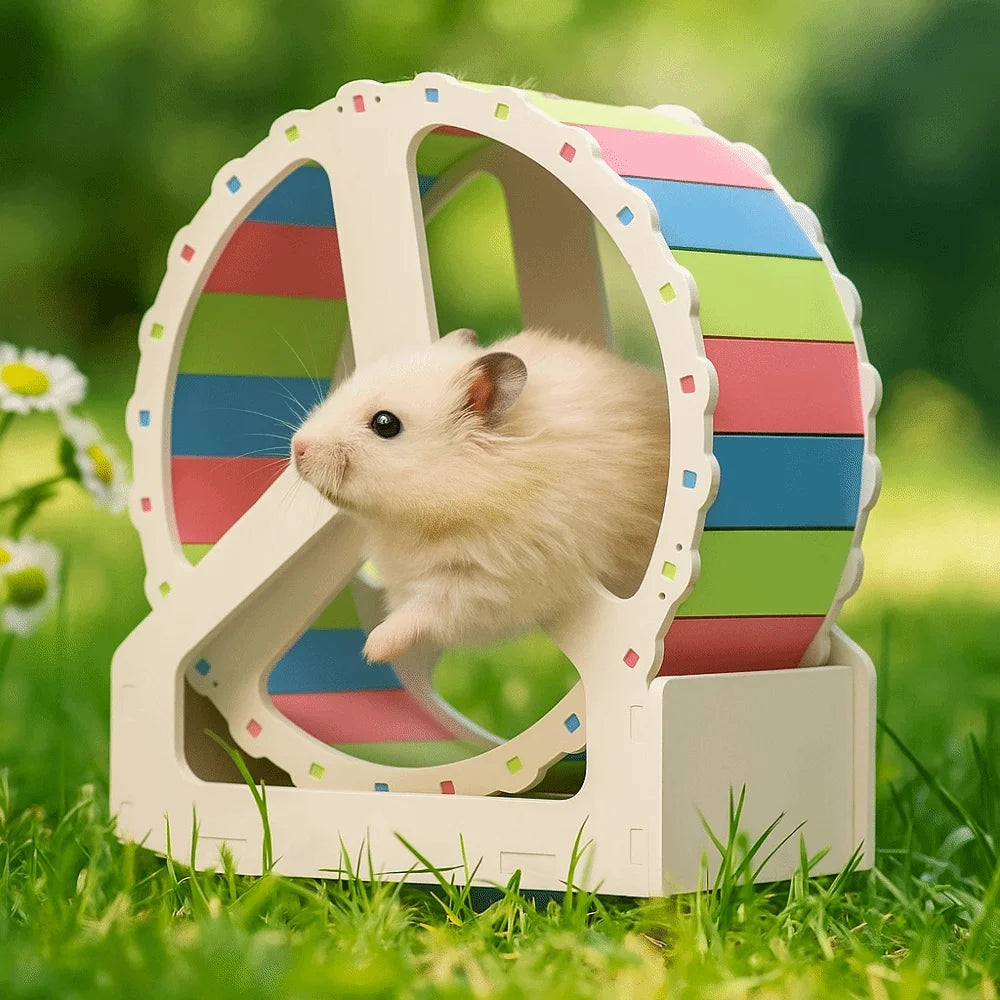 Durable Plastic Hamster Running Wheel Silent Stable Base Rodent Running Wheel 21cm Colorful Exercise Wheel Pet Exercise