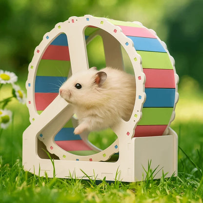 Durable Plastic Hamster Running Wheel Silent Stable Base Rodent Running Wheel 21cm Colorful Exercise Wheel Pet Exercise