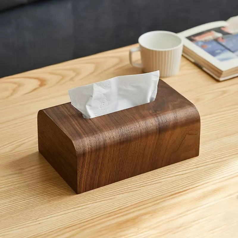 Classic Tissue Box for Living Room, Walnut Wood, Paper Box, Table Desktop Storage, Luxury Wooden Tissue Case, Home Ornament